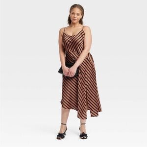 a new day Black and Brown Striped Dress